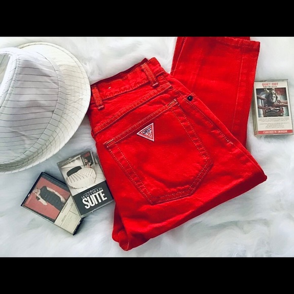 Vintage Red Guess jeans 27 - Picture 2 of 9